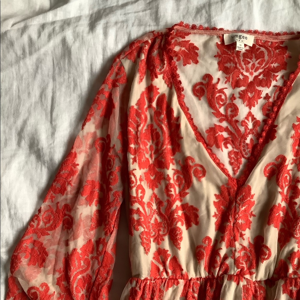 Orange and tan dress
